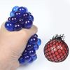 Palline antistress a forma di uva a rete, giocattoli sensoriali a LED con palline squishy